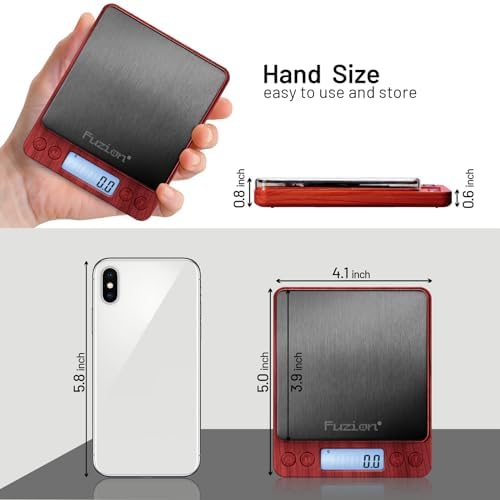 Fuzion Small Gram Scale 3000g, Digital Kitchen Food Scale, Gram and Ounce