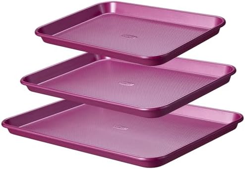 CAROTE 3-Piece Baking Sheet, Nonstick Cookie Sheets, Royal Violet