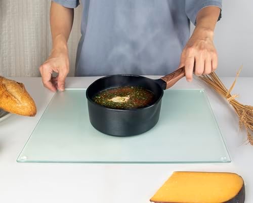 Kitchenville Glass Cutting Board 16"x12": Tempered Glass Kitchen Counter Protector - Durable- Scratch-Resistant, Heat-Proof - Design 6 - Woven Textured Design