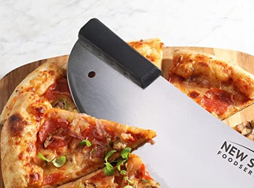 New Star 50646 Commercial Grade Stainless Steel Rocker-Style Deluxe Pizza Knife, 20-Inch