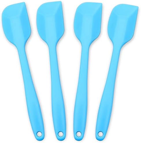 4-Piece Silicone Spatula Set with Stainless Steel Core, Blue