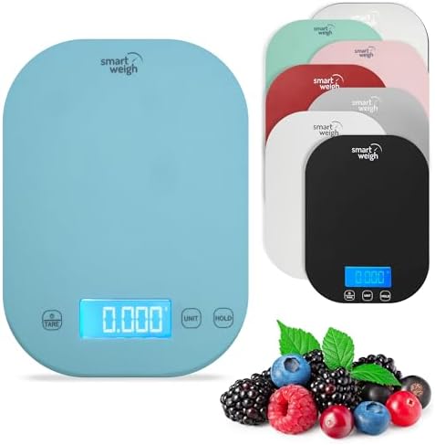 Smart Weigh Blue Kitchen Scale, 11 lb x 1g, Meal Prep & Portion Control