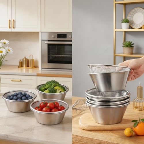 Mini Colander with Small Mixing Strainer Bowl,Small Strainer for Fruit,Rice