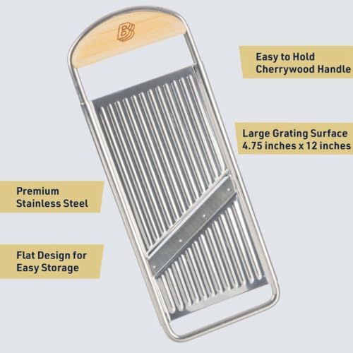Kings County Tools Flat Handheld Mandoline Slicer for Kitchen, 12”