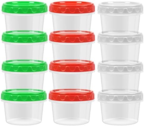 EONJOE 8oz Small Plastic Freezer Food Containers with Lids, 1 Cup, 12pcs