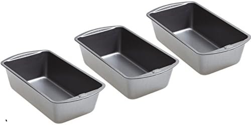 GoodCook Nonstick Loaf Pan Heavy-Duty Steel Bakeware with Easy-Clean Non-Stick Coating, Oven & Dishwasher Safe Pan, 9 x 5-Inch, Gray (Pack of 3)