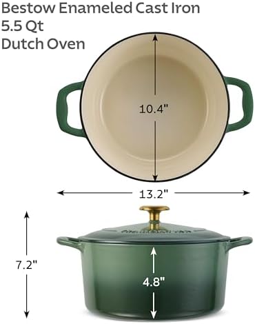 Tramontina Bestow Enameled Cast Iron 5.5-Qt Round Dutch Oven Pot with Lid