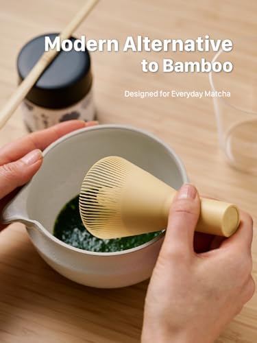 Resin Matcha Whisk Made in Japan - Durable PP Chasen, Bamboo Whisk Alternative for Japanese Tea Ceremony & Daily Latte, Professional Mixing Tool, Easy to Clean