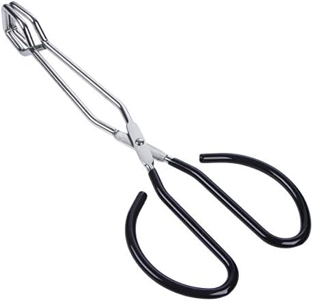 MSY BIGSUNNY Stainless Steel Scissor Tongs Heavy Duty Cooking Tongs with Soft Handles (1, black 10")
