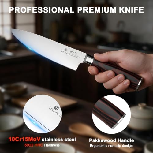 imarku Knife Set 18-Piece with 10Cr15Co mov High Carbon Stainless Steel