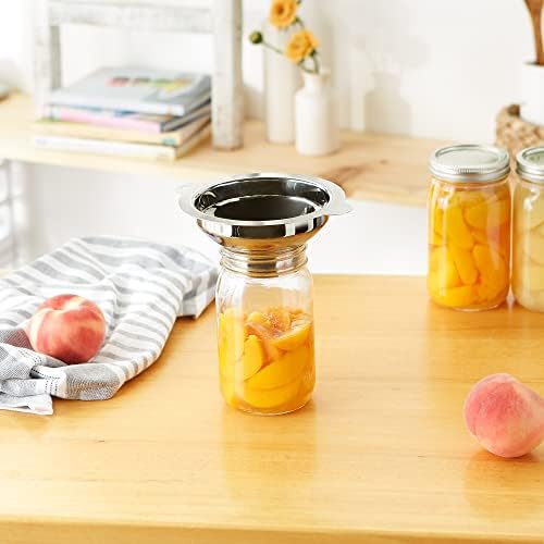 RSVP International Endurance Canning Collection Non-Reactive 18/8 Stainless Steel, Dishwasher Safe, Funnel, Wide Mouth, 2-3/4"