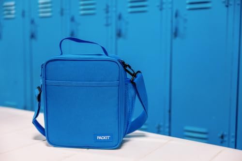PackIt Freezable Crossbody Lunch Box, Azure Blue