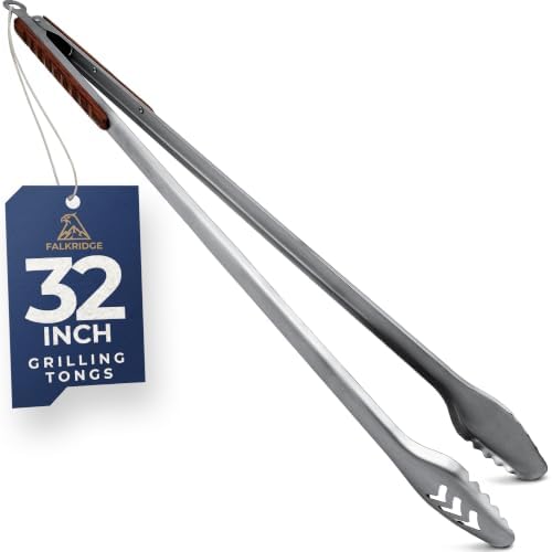32-Inch Heavy Duty Long Grill Tongs for BBQ & Outdoor Cooking