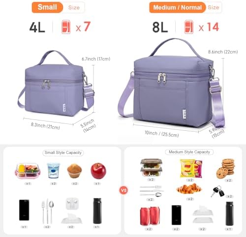 NOL Insulated Lunch Bags for Women Cooler Bag Lightweight Nylon Waterproof Lunch Box for Work