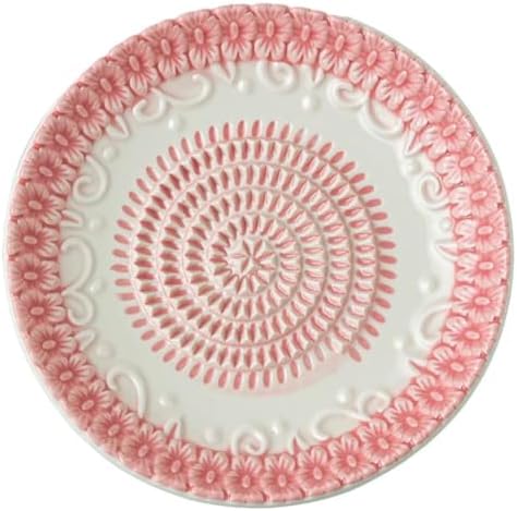 BonCera, Premium Ceramic Garlic Grater Plate Set - Pink Embossed
