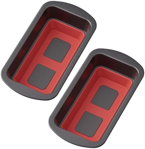 Loaf Pan Set of 2, Nonstick 1 lb Banana Bread Pan, Pop-Out Bottom