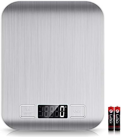 Mik-Nana Food Scale, 22lb Digital Kitchen Scale Weight Grams and Oz for Baking and Cooking, 1g/0.1oz Precise Graduation, Easy Clean Stainless Steel