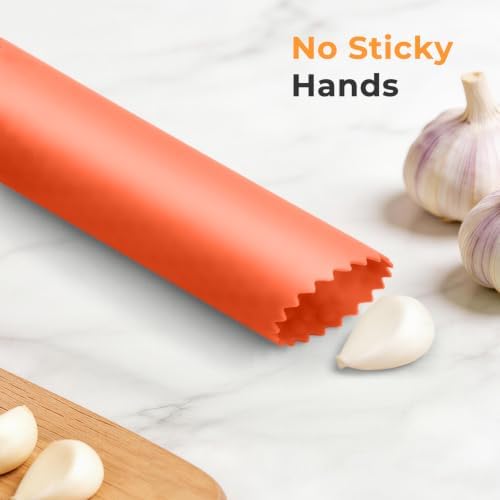 Silicone Garlic Peelers Skin Remover Roller Tube(Green,Orange)