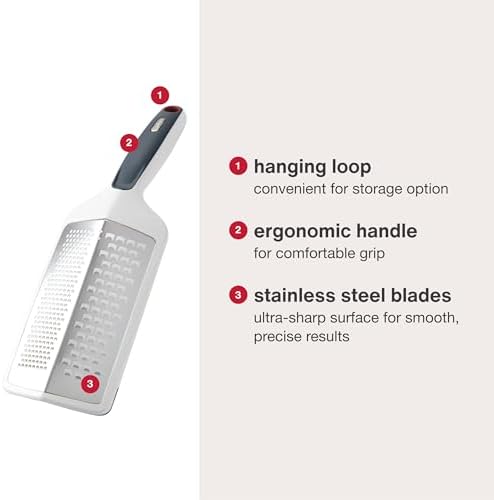 Zyliss SmoothGlide Dual Grater – Handheld with Stainless Steel Blades & Ergonomic Handle – Dual-Sided Medium & Coarse Grater for Cheese, Vegetables, Chocolate & More with Protective Cover