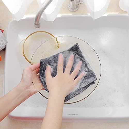 Homaxy 100% Cotton Waffle Weave Kitchen Dish Cloths 24-Pack, Dark Grey