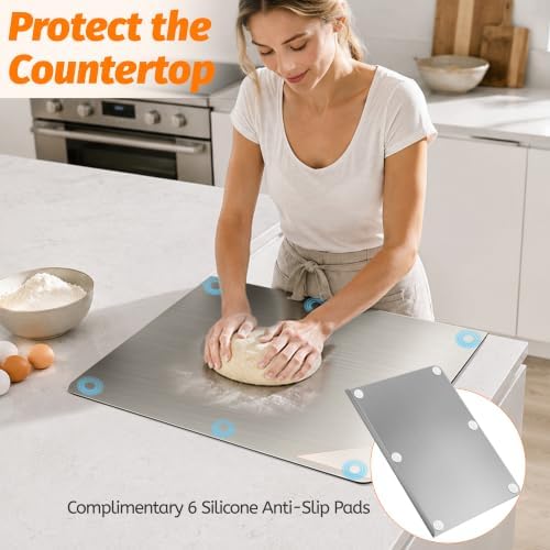 Stainless Steel Cutting Board with Lip Metal Chopping Board for Kitchen