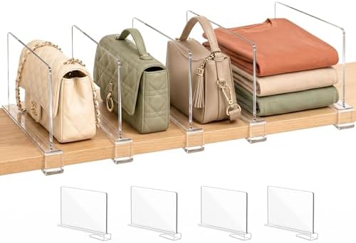 SortNStore Small Shelf Dividers Purse Organizer: 6" Tall (Shorter Version)