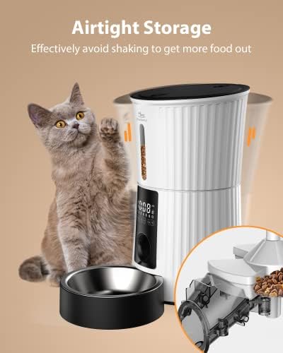 Petory Automatic Cat Feeder - Rechargeable Food Dispenser for Cats and Dogs