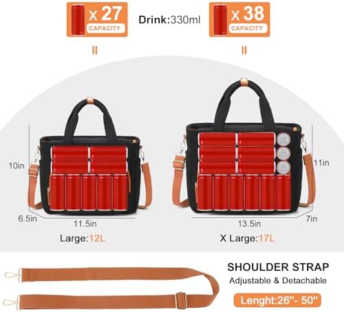 Bluboon Insulated Lunch Box for Work with Cup Holder, Corduroy Lunch Tote
