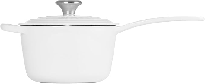 Le Creuset Enameled Cast Iron Signature Saucepan, 1.75 qt., White