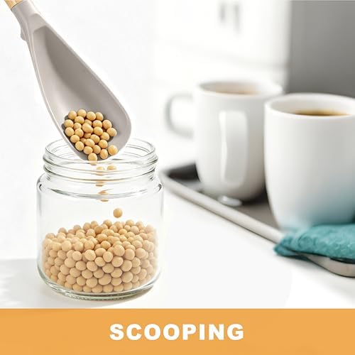 2 Pack Silicone Cooking Spoon for Nonstick Cookware, Silicone Spatula Spoon