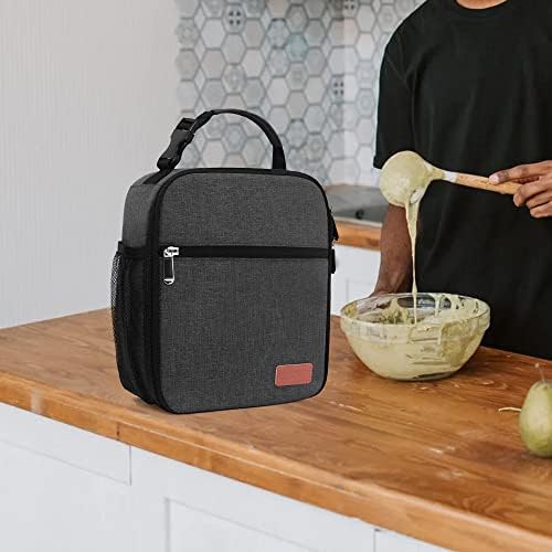 Lunch Box for Men & Women Durable Lunch Bag for Adults Reusable Small Lunchbox Dark Grey