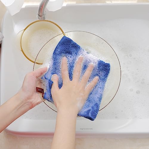 Homaxy 100% Cotton Waffle Weave Kitchen Dish Cloths 6-Pack, Blueberry