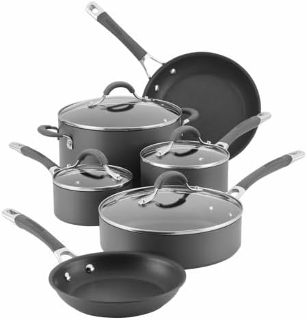 Circulon Radiance Nonstick Pots and Pans Set, 10-Piece, Gray