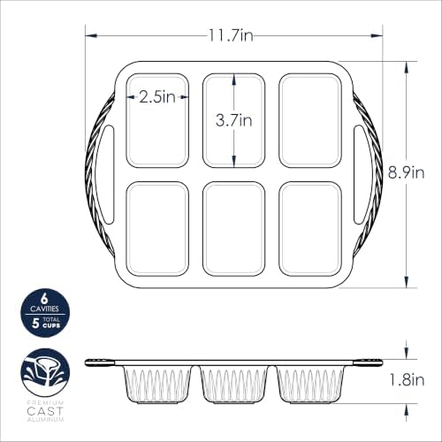 Nordic Ware Cardamom Mini Loaf Pan, 6 Cavities