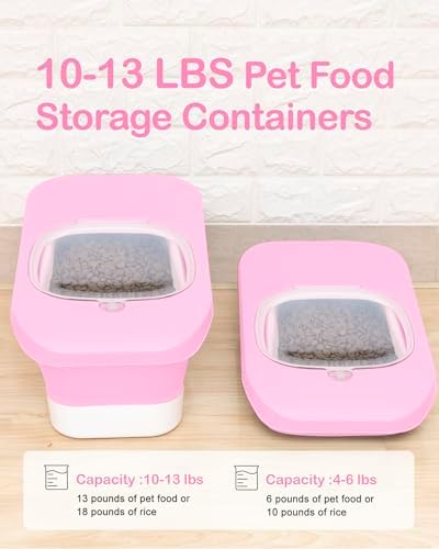 10-13 Lbs Airtight Dog Food Storage Container,Collapsible Pet Food Storage