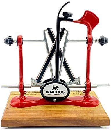 Warthog Elite A4 Knife Sharpener, Diamond Rods, Metal Frame, Red