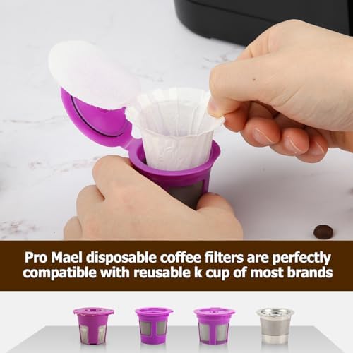 Pro Mael 100 Disposable K Cup Paper Filters for Keurig 1.0&2.0, Unbleached