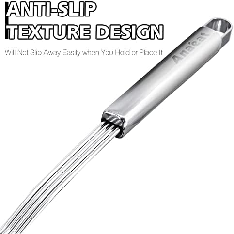 Anaeat Stainless Steel Spider Strainer Skimmer - Solid Kitchen Strainer Ladle with Long Handle for Cooking and Frying, Reinforced Double Coil Slotted Spoons for Pasta, Noodle, Spaghetti (5.5 Inch)