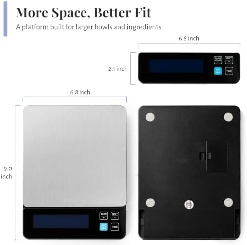 KitchenTour Digital Kitchen Scale 10kg/22lb ; Food Scale 0.1g Precision