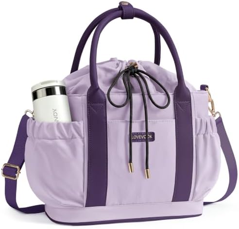 LOVEVOOK Drawstring Insulated Lunch Bag Women,Adult Lunch Box,Purple