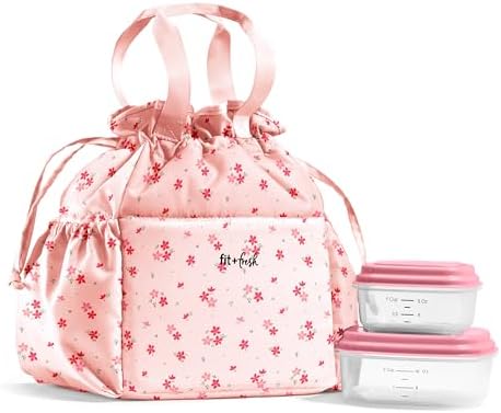 Fit & Fresh Cromwell Cinch Insulated Lunch Bag for Women w/Containers
