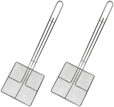 Wire Mesh Strainer with Handle, 2-Pack Deep Fryer Skimmer Cuisine Ready