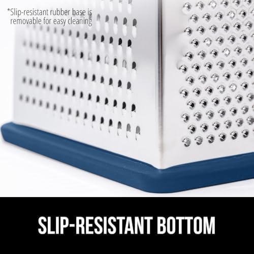 GORILLA GRIP® XL 4-Sided Stainless Steel BPA-Free Cheese Grater, Blue