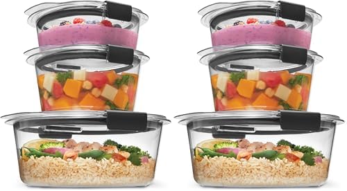 Rubbermaid Brilliance® Round Leak Proof Food Storage Containers, 6 Piece Set (Pack of 2)