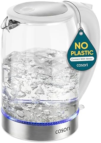 Cosori Electric Kettle, No Plastic Contact with Water, 1.7L, White