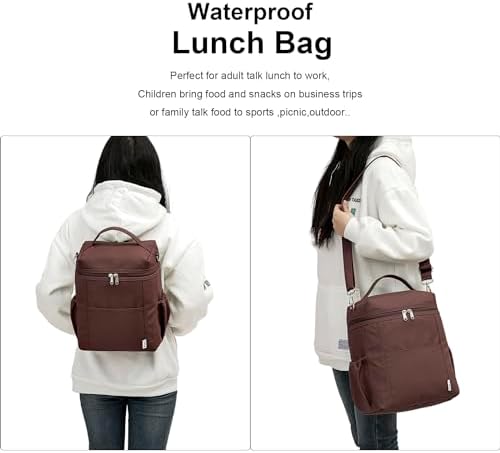 NOL Insulated Lunch Bags for Women Cooler Bag Lightweight Nylon Waterproof Lunch Box for Work