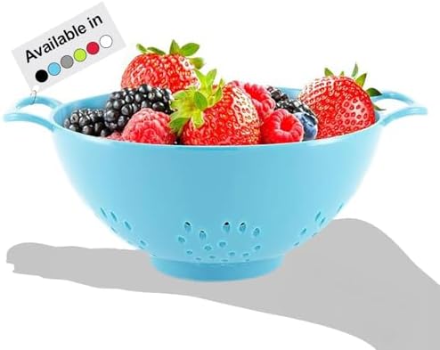Meadow Lane 6-Inch Small Colander, 3-Cup Food Strainer, Light Blue