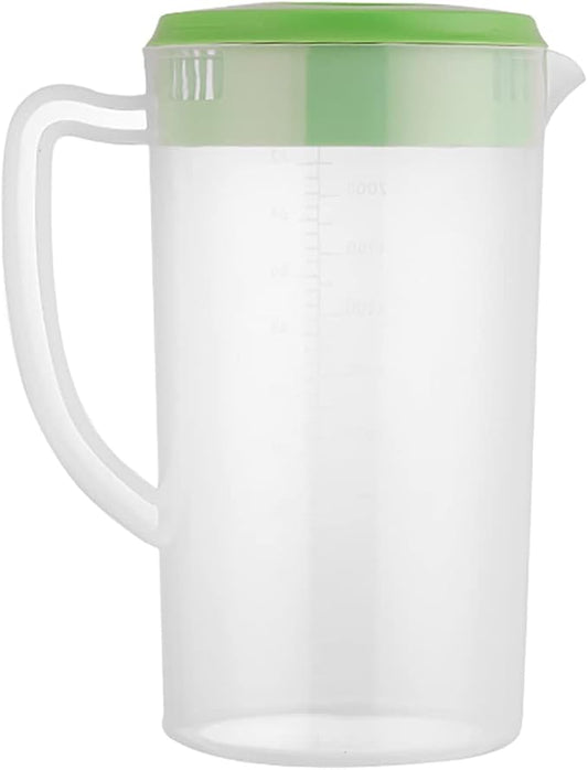 81oz/2.4Litre/0.63 Gallon Plastic Water Pitcher with Lid BPA-FREE Carafes Mix Drinks Water Jug for Hot/Cold Juice Beverage Ice Tea (Green, 81oz)