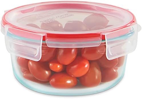 Pyrex Freshlock 4 Cup Glass Food Storage Container, Plastic Locking Lids