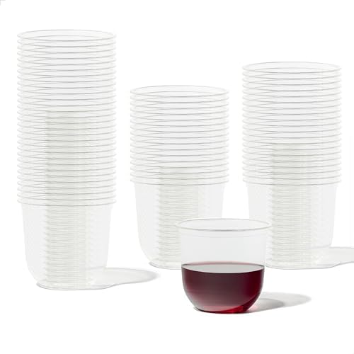 TOSSWARE NATURAL Arc - Plant Based Clear Cold Cups - Plastic Alternative for Parties, Bachelorettes, Weddings - Recyclable - Set of 50, 12oz (Pack of 10)
